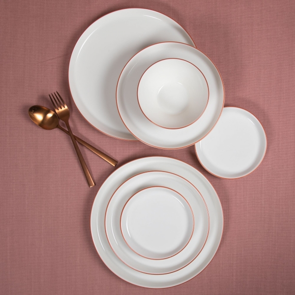 Güral Porselen Bilbao Rosegold 16 Parça Yemek Takımı