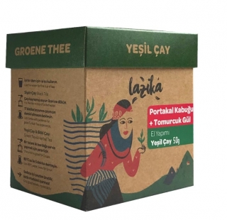 Lazika Portakal Kabuğu ve Tomurcuk Güllü Yeşil Çay 50 gr
