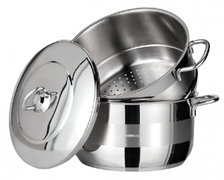 Amboss Saphire 3 Parça Çelik Buharlı Pişirme Tenceresi 24 cm