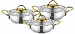 Amboss Stone Gold 6 Parça Mini Çelik Sahan Tava Seti