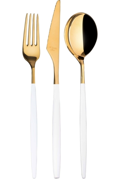 Aryıldız Studio Prestige Gold Beyaz 89 Parça Çatal Kaşık Bıçak Takımı