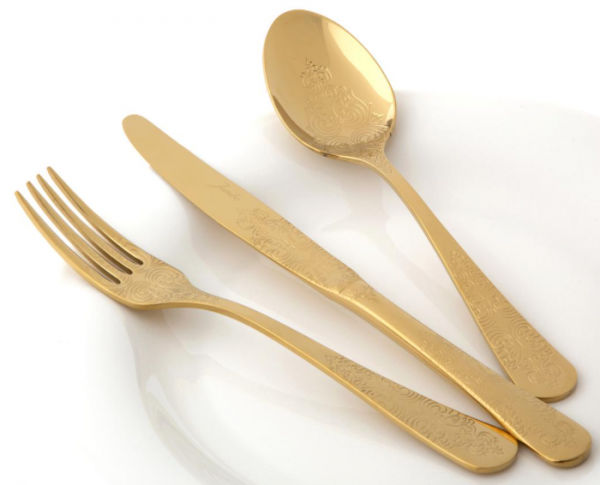Jumbo Antique Titanyum Gold 84 Parça Çatal Kaşık Bıçak Takımı