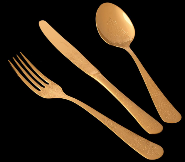 Jumbo Antique Titanyum Gold 84 Parça Çatal Kaşık Bıçak Takımı