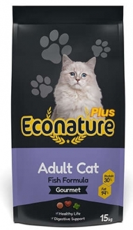 Econature Plus Gurme Balıklı Renkli Yetişkin 15 kg Kedi Maması