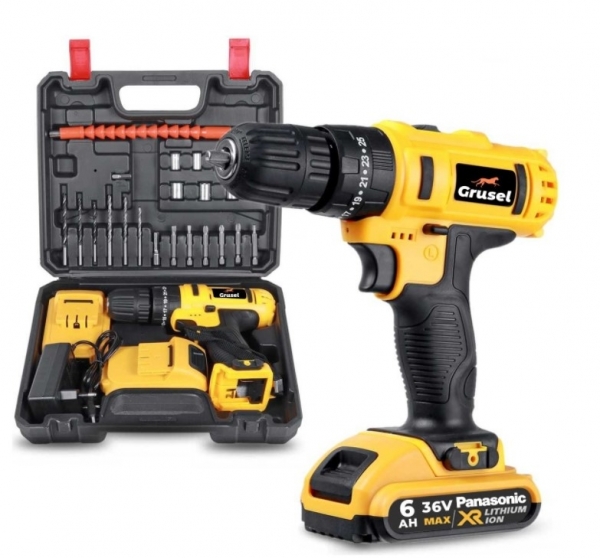 Grusel 36 V 6 Ah Akülü Vidalama (Sarı)