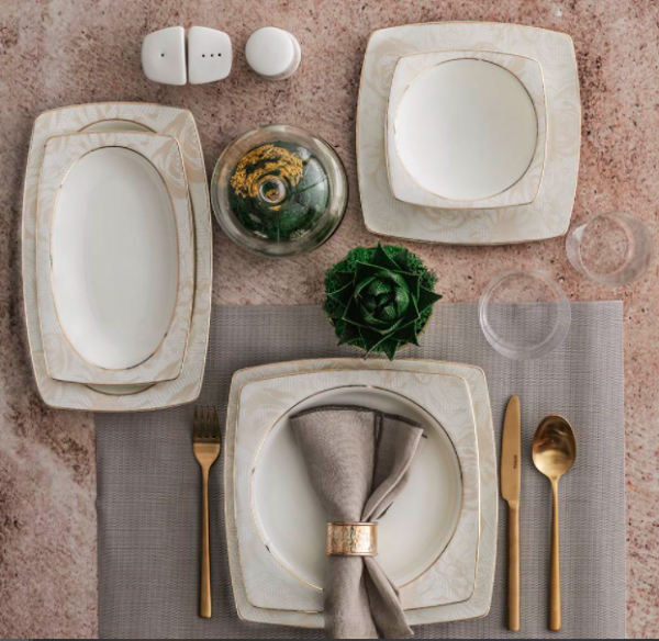 Güral Porselen Caroline 5172 61 Parça Yemek Takımı