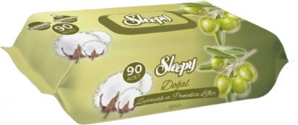 Sleepy Doğal Zeytinyağı ve Pamuksu Lifler Islak Havlu (90 Yaprak)