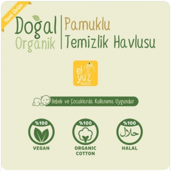 Sleepy Doğal Organik Pamuklu Islak Havlu
