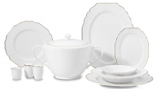 Korkmaz Flavio Collection Platin A8752 60 Parça Yemek Takımı