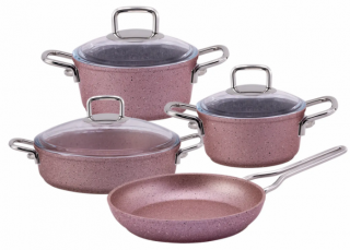 Emsan Premium 7 Parça Granit Violet Metal Tencere ve Tava Seti