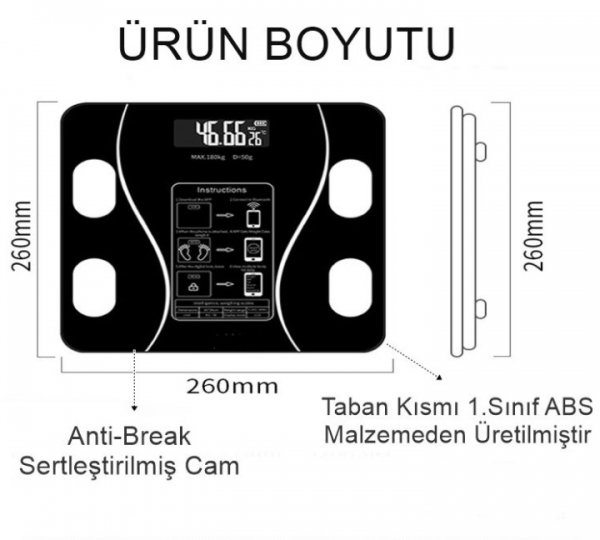 Reidan Supsecale Elektronik Tartı Vücut Analiz Cihazı Dijital Banyo Tartısı