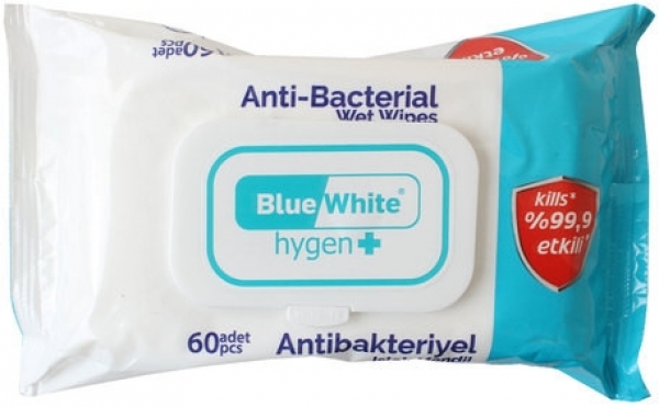 Mavi Beyaz Antibakteriyel Islak Mendil