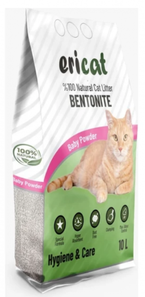 Ericat Bebek Pudrası Kokulu 10 lt Kedi Kumu (10 lt)
