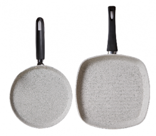 Emsan Premium Grey Granit Krep ve Grill Tava Seti