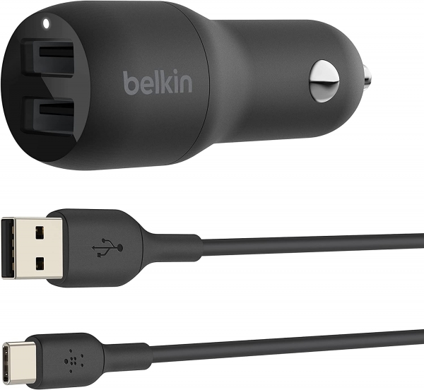 Belkin Dual USB-A Car Charger Şarj Aleti (USB Type-C)