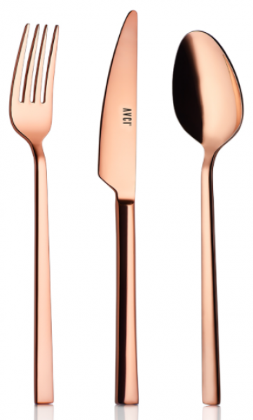 Avcı Klas Titanyum Bronz 84 Parça Çatal Kaşık Bıçak Takımı