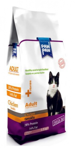 Paw Paw Tavuk Etli Yetişkin 1.5 kg Kedi Maması