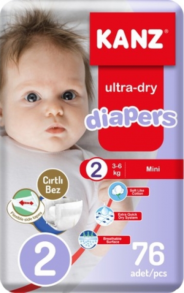 Kanz Ultra-Dry 2 Beden 76 Adet Bebek Bezi