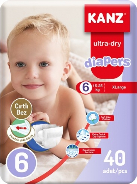 Kanz Ultra-Dry 6 Beden 40 Adet Bebek Bezi