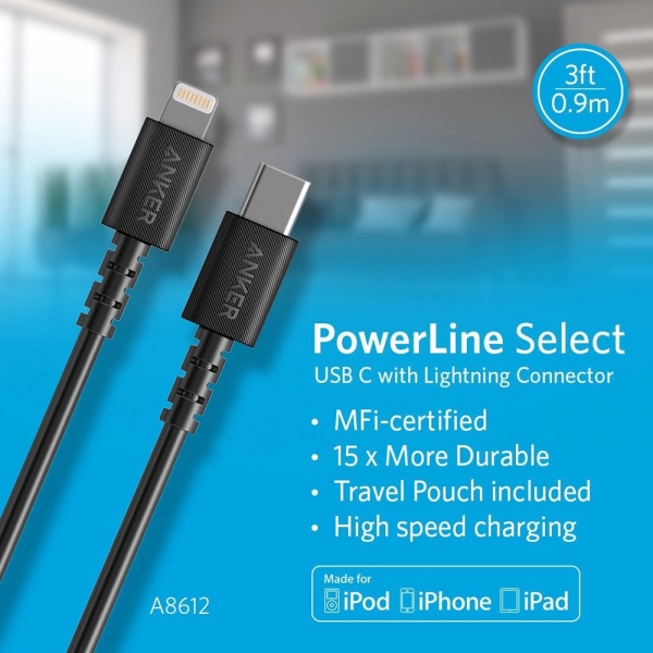 Anker PowerLine Select A8612 Şarj Kablosu (0.9 m)