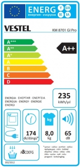 Vestel KM 8701 GI PRO Isı Pompalı Kurutma Makinesi