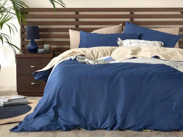 English Home Plain 160x220 cm (Lacivert / Bej)