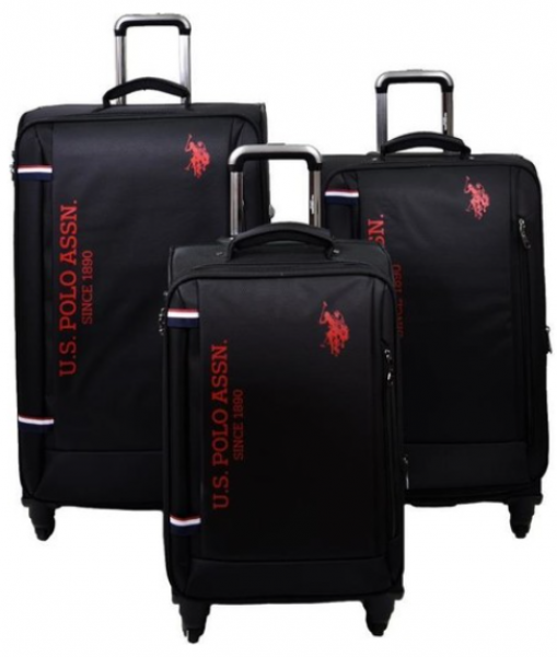 U.S. Polo Assn. Kumaş 3'lü Valiz Seti