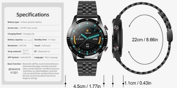 Zcwatch V1221 Akıllı Saat