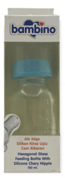 Bambino Altı Köşe Silikon Kiraz Uçlu Cam (150 ml)