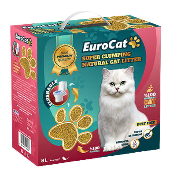 EuroCat Eurocat Hızlı Topaklaşan Doğal 8 lt Kedi Kumu