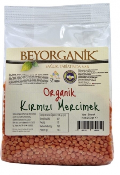 Beyorganik Organik Kırmızı Mercimek 250 gr