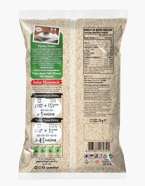 Yayla Tane Tane Pirinç 2 kg