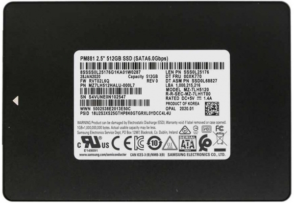 Samsung MZ7LH512HALU SSD