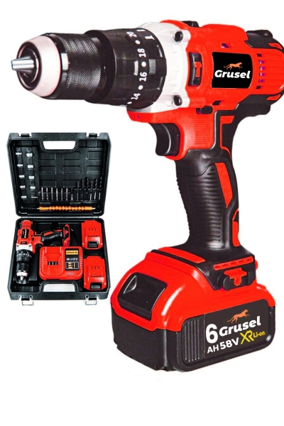 Grusel GRX 58 V 5 Ah Akülü Matkap (Kırmızı)