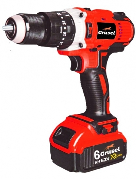 Grusel GRX 62 V 6 Ah Akülü Matkap (Kırmızı)