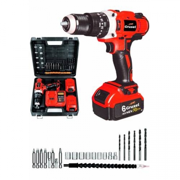 Grusel GRX 46 V 6 Ah Akülü Matkap (Kırmızı)