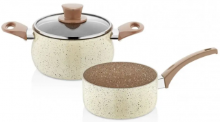 EW's Kitchenware 3 Parça Granit Tencere ve Tava Seti