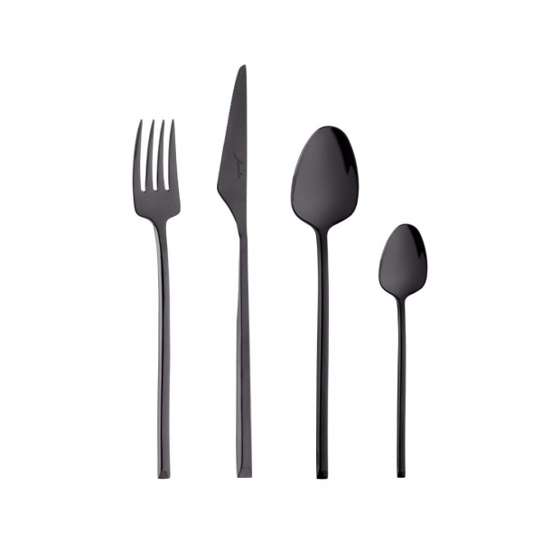 Jumbo 5500 Titanyum Black 24 Parça Çatal Kaşık Bıçak Takımı
