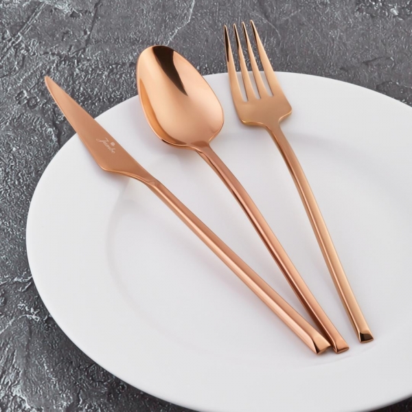 Jumbo 5500 Titanyum Bronz 18 Parça Çatal Kaşık Bıçak Takımı