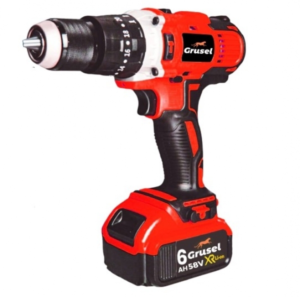 Grusel GRX 58 V 6 Ah Akülü Matkap (Kırmızı)