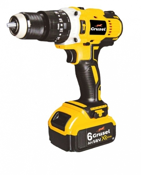 Grusel GRX 58 V 6 Ah Akülü Matkap (Sarı)
