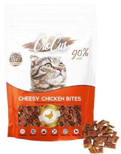 Crocus Cheesey Chicken Bites Peynir ve Tavuk Etli Tahılsız 80 gr Kedi Maması