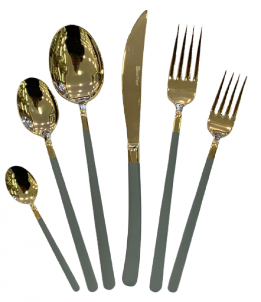 DecoVien Comfort Füme Gold 36 Parça Çatal Kaşık Bıçak Takımı