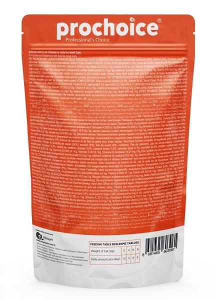 Pro Choice Pouch Somonlu ve Ciğerli Tahılsız 85 gr Kedi Maması