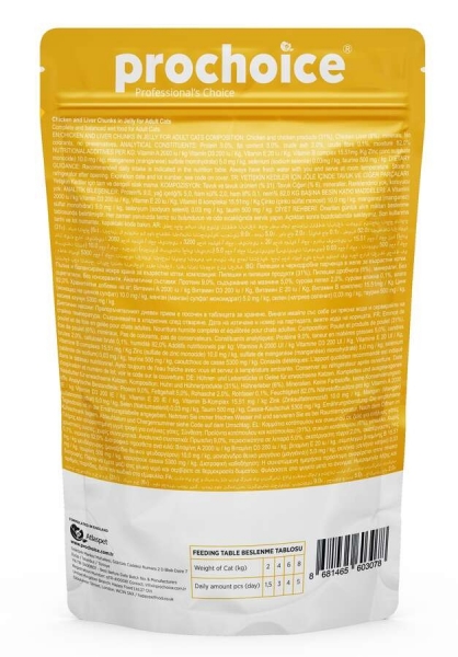 Pro Choice Pouch Tavuklu ve Ciğerli Tahılsız 85 gr Kedi Maması