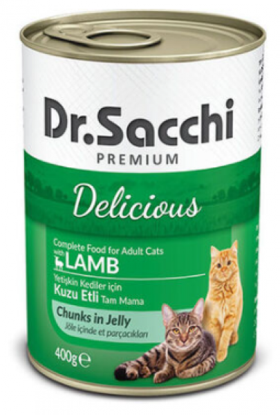Dr.Sacchi Jöle Et Parçalı Kuzu Etli 400 gr Kedi Maması