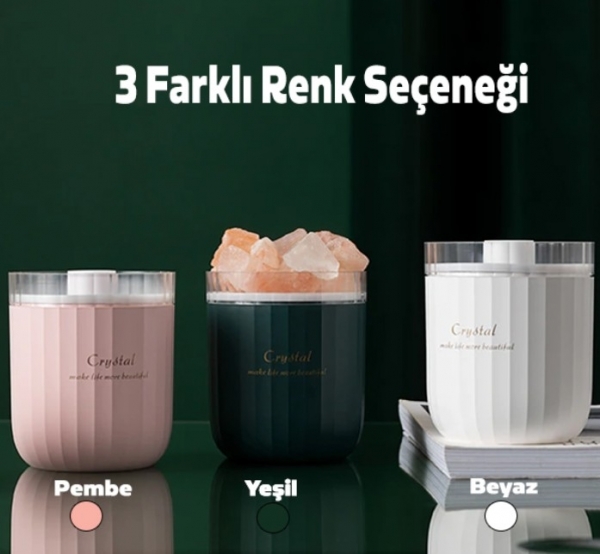 Crystal Ultrasonik Kristal Tuz Taşı Hava Nemlendirici