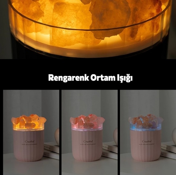 Crystal Ultrasonik Kristal Tuz Taşı Hava Nemlendirici
