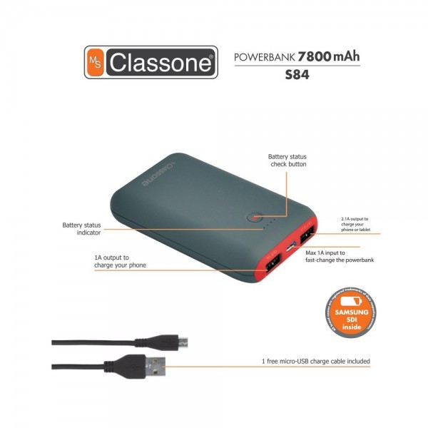 Classone S84 7800 mAh Powerbank
