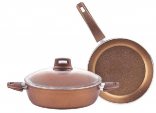 Taç Granit Plus 2 Parça Set Sedef Tencere ve Tava
